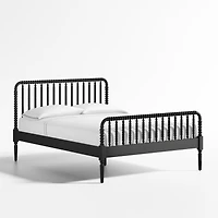 Jenny Lind Black Wood Spindle Kids Queen Bed
