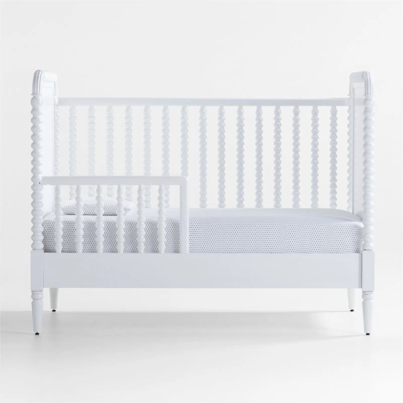 Jenny Lind Heirloom White Wood Convertible Baby Crib with Toddler Bed Rail