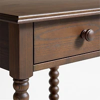 Jenny Lind Deep Brown Wood Spindle Kids Nightstand with Drawer