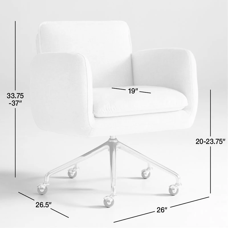 Jens Plush Ivory Office Chair