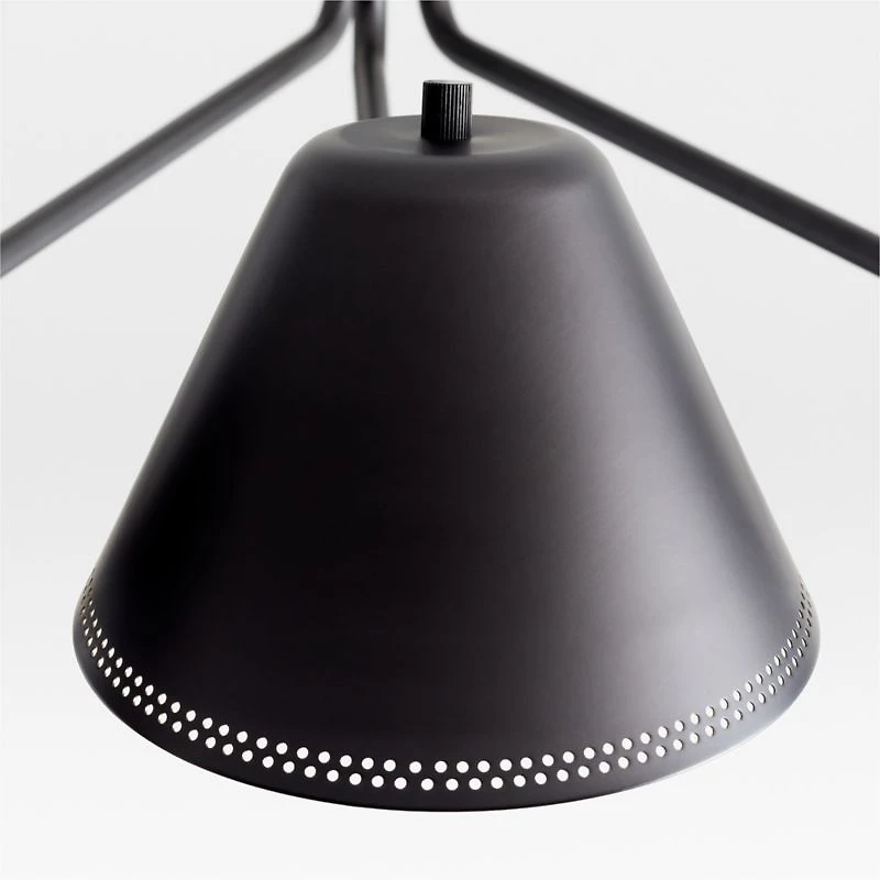 Jensen Black Metal Semi-Flushmount Light 55"