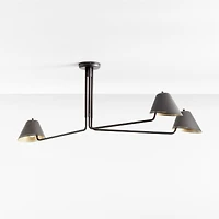 Jensen Black Metal Semi-Flushmount Light 55"