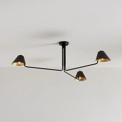 Jensen Black Metal Semi-Flushmount Light 55"