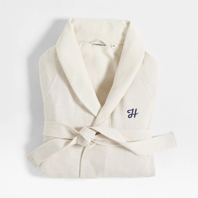 Organic S/M Cotton Jersey Heathered Bath Robe
