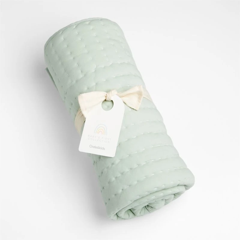 Baby's First Green Organic Jersey Baby Crib Quilt