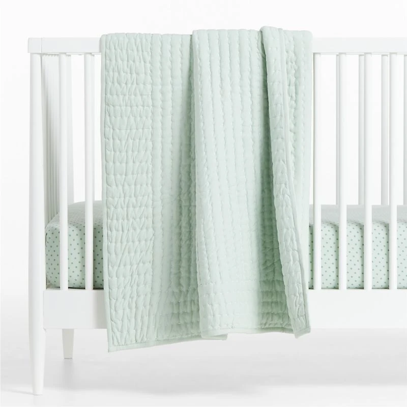 Baby's First Green Organic Jersey Baby Crib Quilt