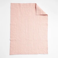 Pink Organic Cotton Heathered Jersey Baby Crib Quilt