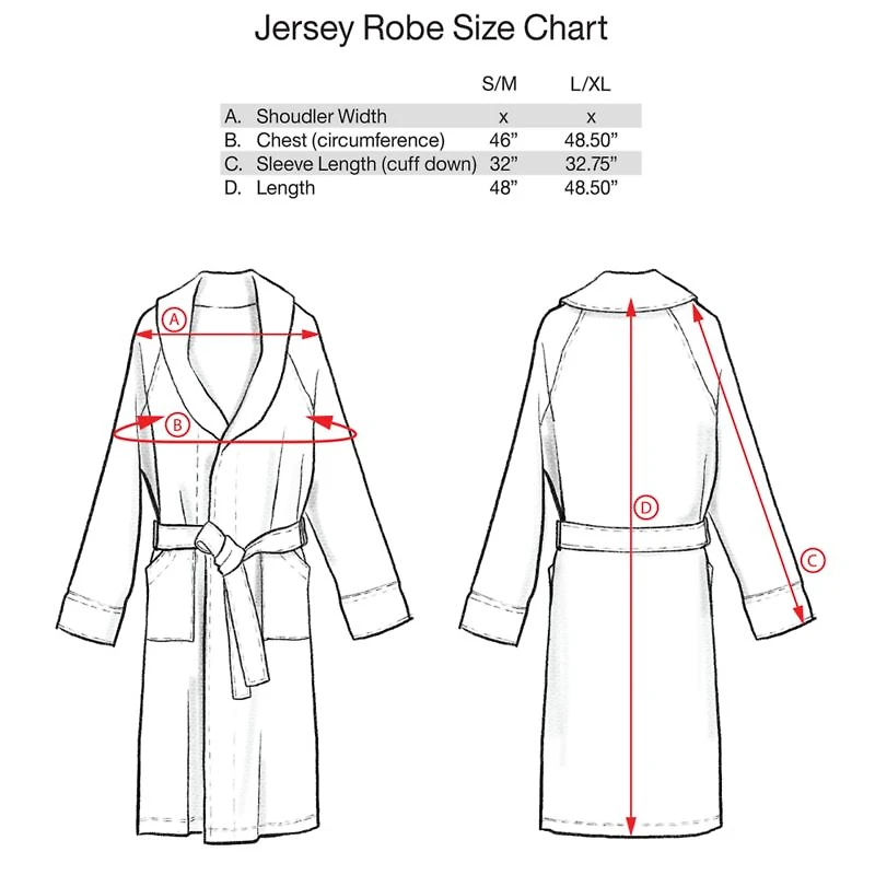Organic S/M Cotton Jersey Heathered Bath Robe