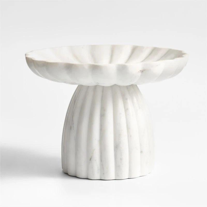 Jolie Low Wide Marble Pedestal 7.5"