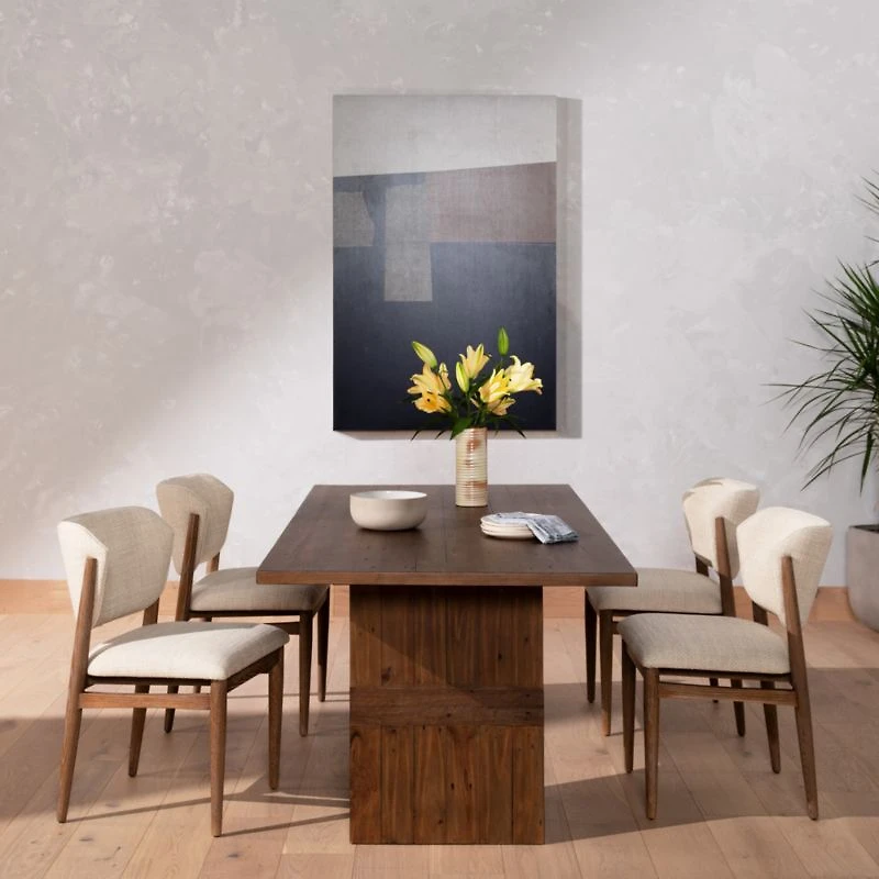 Joren Taupe Wood Upholstered Dining Chair with Performance Fabric