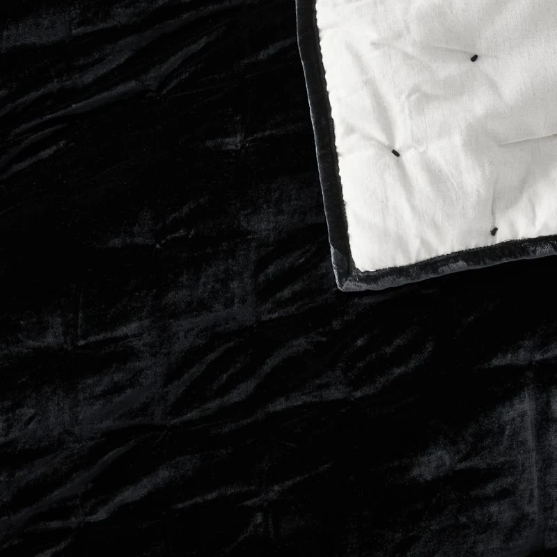 Juliet Black Velvet King Quilt