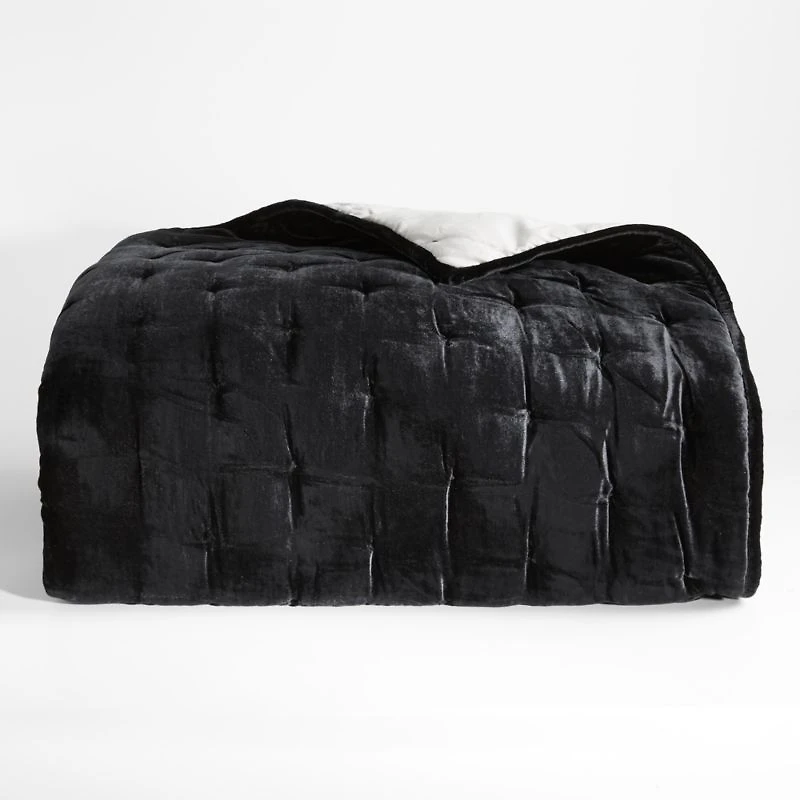 Juliet Black Velvet King Quilt