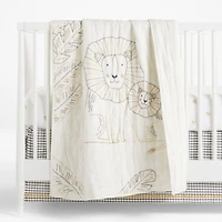 Jungle Lion Organic Cotton Baby Crib Quilt