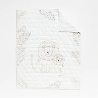 Jungle Lion Organic Cotton Baby Crib Quilt