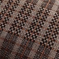Katla Woven Linen Plaid 23"x23" Ink Black Throw Pillow with Feather Insert