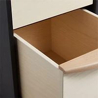 Kaufman 62" Black and Natural Wood Desk with File Drawer