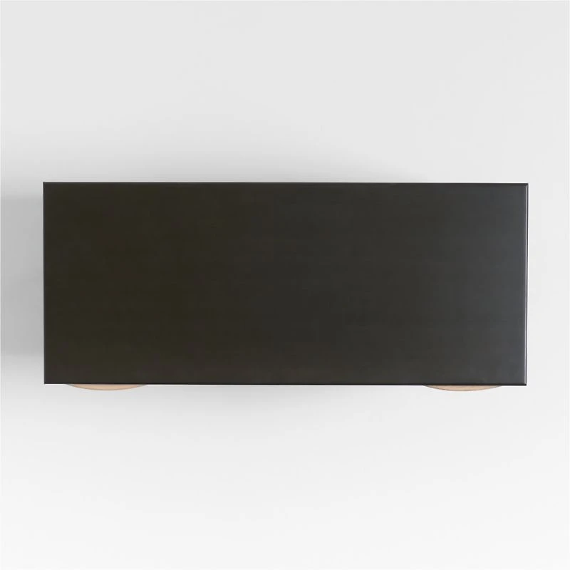 Kaufman 62" Black and Natural Wood Desk with File Drawer