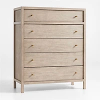 Keane 42" Weathered Natural Solid Wood 5-Drawer Tall Dresser