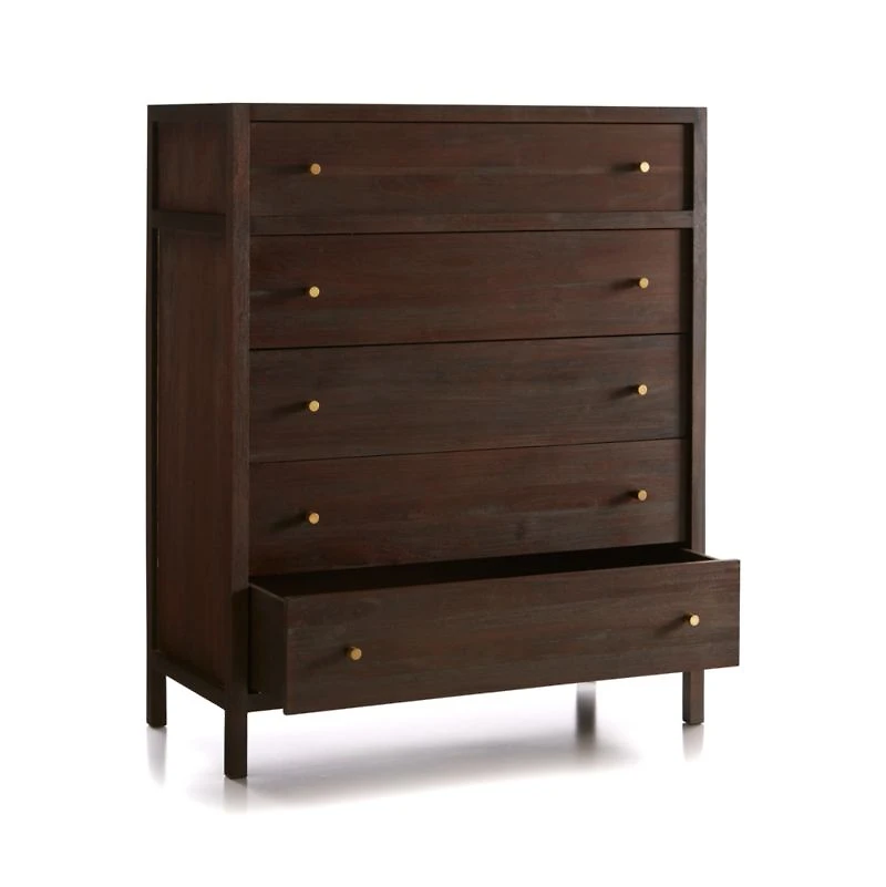 Keane Espresso Solid Wood 5-Drawer Chest