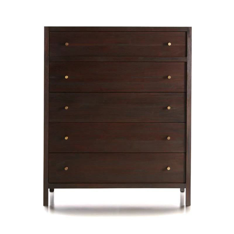 Keane Espresso Solid Wood 5-Drawer Chest