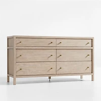 Keane 64" Weathered Natural Solid Wood 6-Drawer Dresser