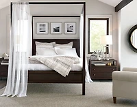 Keane Espresso Wood Queen Canopy Bed