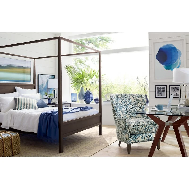 Keane Espresso Wood Queen Canopy Bed