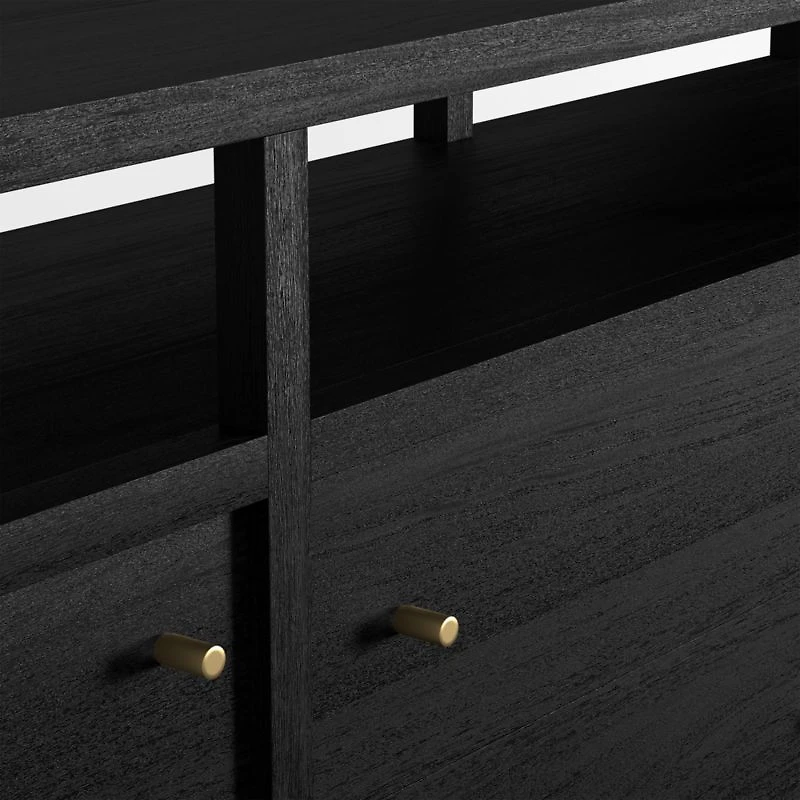 Keane 166" Black Wood Storage Media Console Set