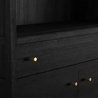 Keane 40" Black Wood Storage Bookcase, Set of 2