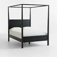 Keane Black Solid Wood Full Canopy Bed