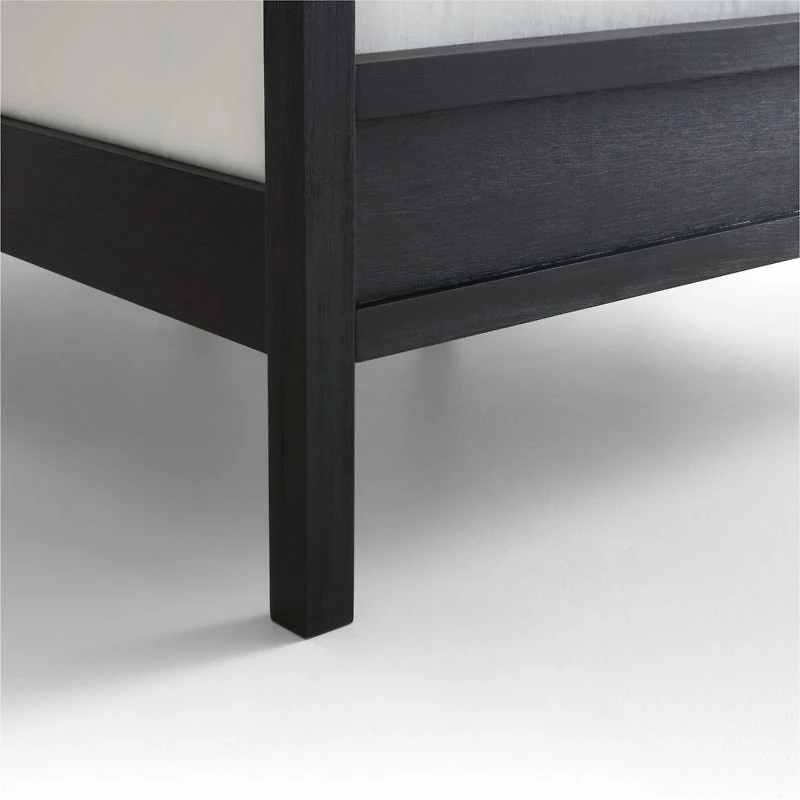 Keane Black Solid Wood Full Canopy Bed