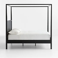 Keane Black Solid Wood Full Canopy Bed