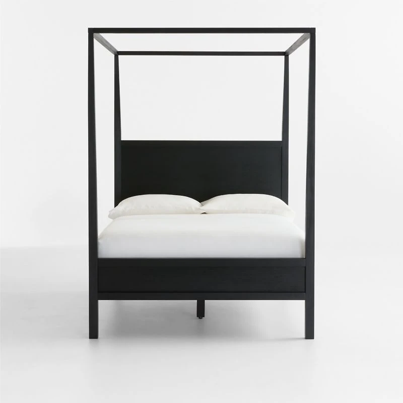 Keane Black Solid Wood Full Canopy Bed