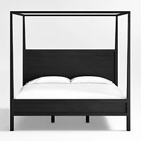 Keane Black Solid Wood Full Canopy Bed