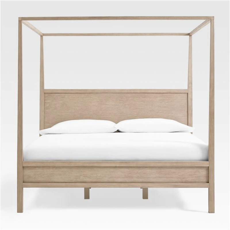 Keane Weathered Natural Solid Wood Full Canopy Bed