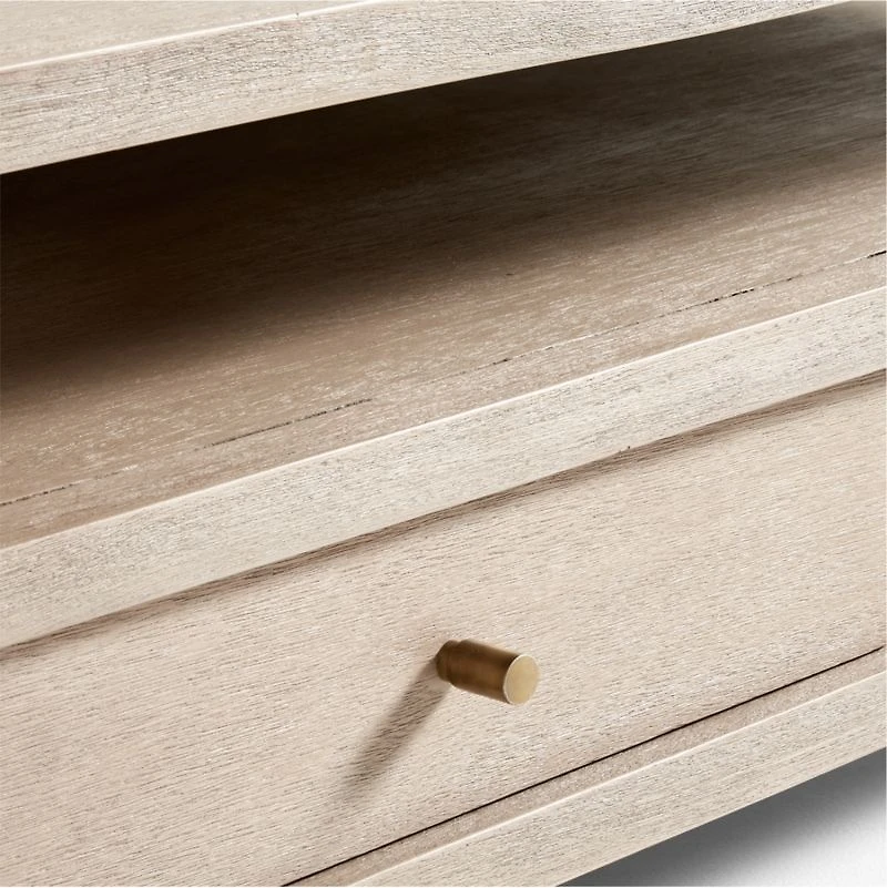 Keane Large Weathered Natural Wood Storage End Table