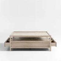 Keane Weathered Natural Wood 45" Square Storage Coffee Table