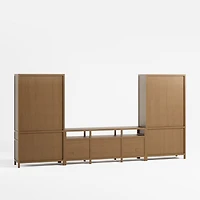 Keane 152" Driftwood Storage Media Console Set