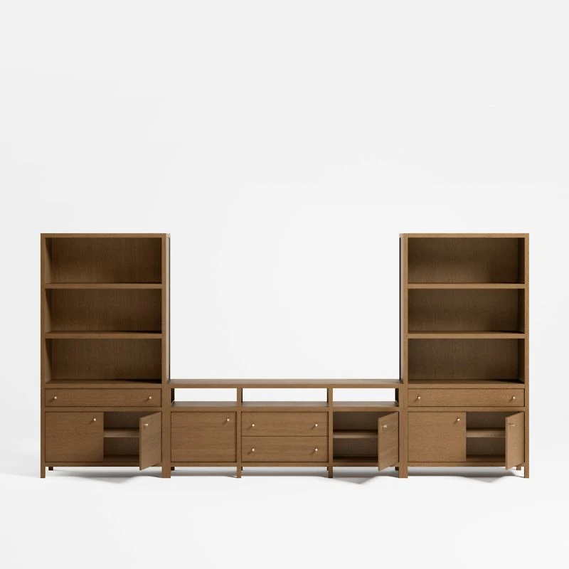 Keane 152" Driftwood Storage Media Console Set