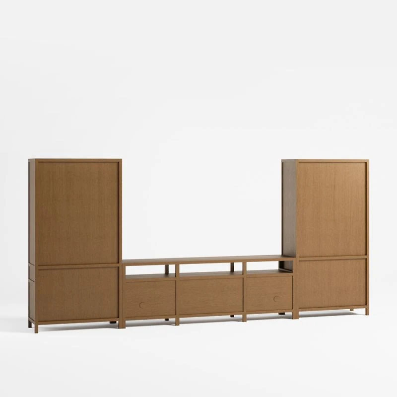 Keane 166" Driftwood Storage Media Console Set