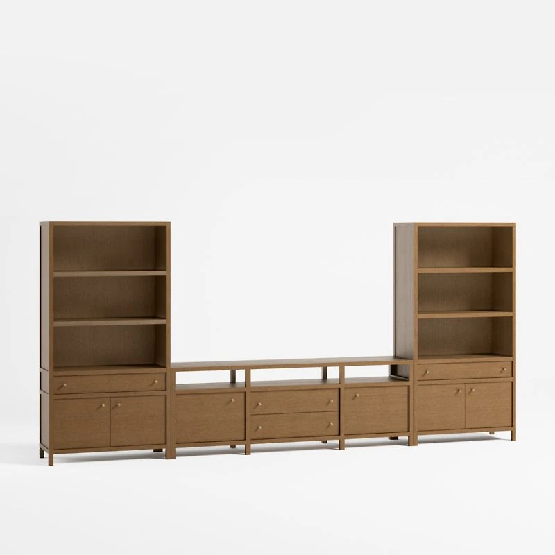Keane 166" Driftwood Storage Media Console Set