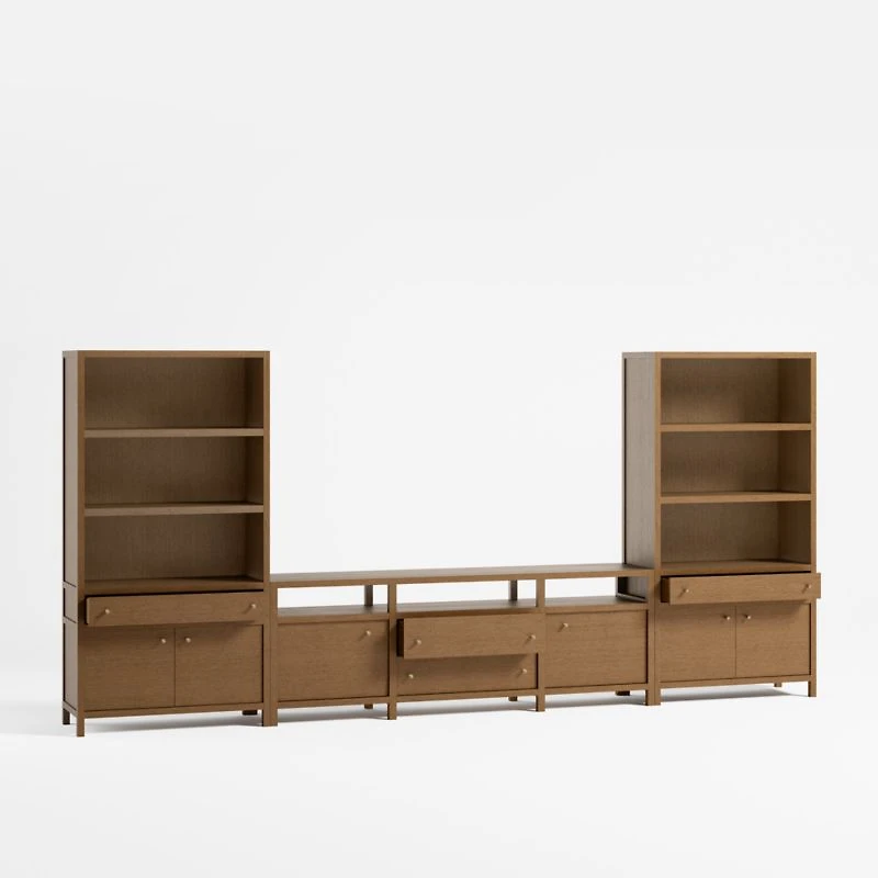 Keane 166" Driftwood Storage Media Console Set