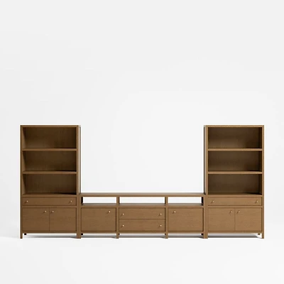 Keane 166" Driftwood Storage Media Console Set