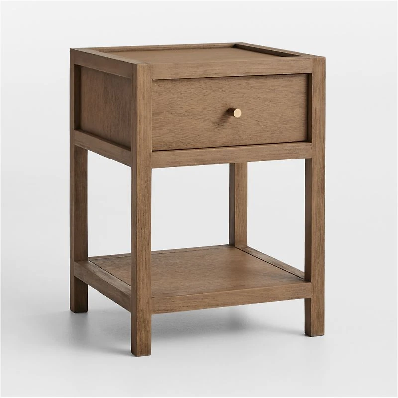 Keane 18" Solid Driftwood Narrow Nightstand