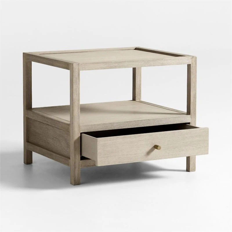 Keane Large Weathered Natural Wood Storage End Table