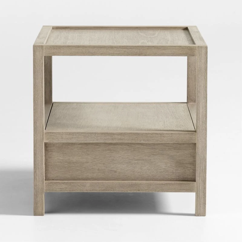 Keane Large Weathered Natural Wood Storage End Table