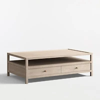 Keane Weathered Natural Wood 45" Square Storage Coffee Table