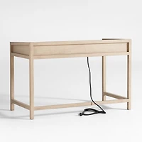 Keane 48" Weathered Natural Wood Desk with Outlets
