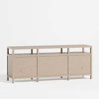 Keane 72" Weathered Natural Wood  Storage Media Console