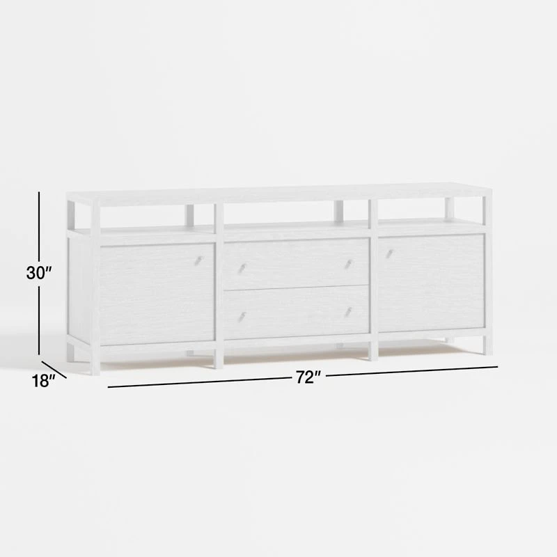 Keane 72" Weathered Natural Wood  Storage Media Console